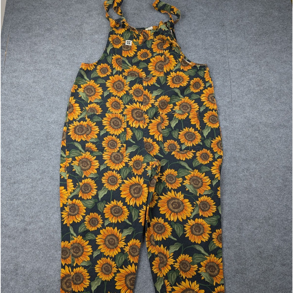 Lucy & Yak Overalls Womens12 Long Sunflower Organic Cotton Boho Kidcore Garden - Picture 1 of 11
